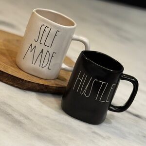 Rae Dunn Set of 2 Hustle & Self Made Coffee Tea Mugs